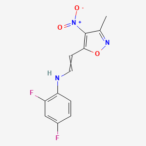2,4-difluoro-N-[2-(3-methyl-4-nitro-1,2-oxazol-5-yl)ethenyl]aniline