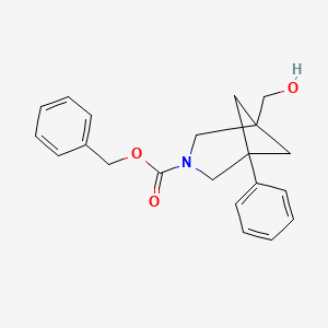 molecular formula C21H23NO3 B13504781 Benzyl 1-(hydroxymethyl)-5-phenyl-3-azabicyclo[3.1.1]heptane-3-carboxylate 