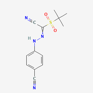 1-tert-butylsulfonyl-N-(4-cyanoanilino)methanimidoyl cyanide