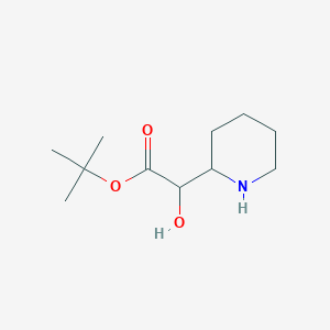 molecular formula C11H21NO3 B13504817 tert-Butyl 2-hydroxy-2-(piperidin-2-yl)acetate 