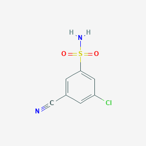 molecular formula C7H5ClN2O2S B13504866 3-chloro-5-cyanoBenzenesulfonamide 