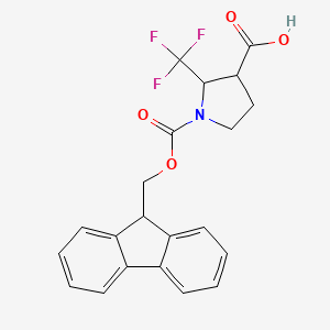 molecular formula C21H18F3NO4 B13504917 1-{[(9H-fluoren-9-yl)methoxy]carbonyl}-2-(trifluoromethyl)pyrrolidine-3-carboxylic acid 