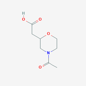 molecular formula C8H13NO4 B13504936 2-(4-Acetylmorpholin-2-yl)acetic acid 