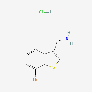 molecular formula C9H9BrClNS B13504943 1-(7-Bromo-1-benzothiophen-3-yl)methanamine hydrochloride 