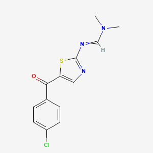 molecular formula C13H12ClN3OS B1350499 N'-[5-(4-Chlorobenzoyl)-1,3-thiazol-2-yl]-N,N-dimethylmethanimidamide 