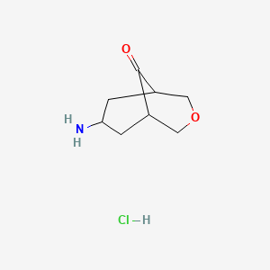 molecular formula C8H14ClNO2 B13505004 7-Amino-3-oxabicyclo[3.3.1]nonan-9-one hydrochloride 