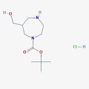 molecular formula C11H23ClN2O3 B13505044 Tert-butyl 6-(hydroxymethyl)-1,4-diazepane-1-carboxylate hydrochloride 