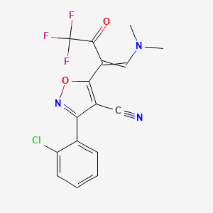 3-(2-Chlorophenyl)-5-[2-(dimethylamino)-1-(2,2,2-trifluoroacetyl)vinyl]-4-isoxazolecarbonitrile
