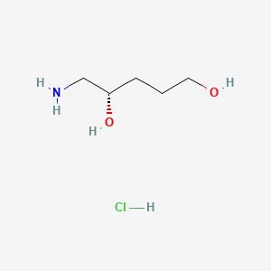 molecular formula C5H14ClNO2 B13505058 (4S)-5-aminopentane-1,4-diolhydrochloride 