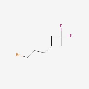 molecular formula C7H11BrF2 B13505112 3-(3-Bromopropyl)-1,1-difluorocyclobutane 