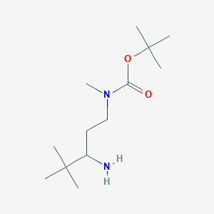 molecular formula C13H28N2O2 B13505125 tert-butyl N-(3-amino-4,4-dimethylpentyl)-N-methylcarbamate 