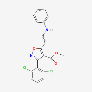 molecular formula C19H14Cl2N2O3 B1350513 Methyl 5-(2-anilinovinyl)-3-(2,6-dichlorophenyl)-4-isoxazolecarboxylate 