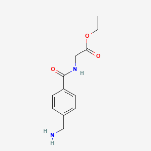 molecular formula C12H16N2O3 B13505140 Ethyl (4-(aminomethyl)benzoyl)glycinate 