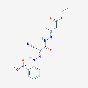 ethyl 3-((E)-2-{2-cyano-2-[(E)-2-(2-nitrophenyl)hydrazono]acetyl}hydrazono)butanoate
