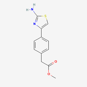 molecular formula C12H12N2O2S B13505155 Methyl 4-(2-amino-4-thiazolyl)benzeneacetate CAS No. 344249-06-5