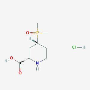 molecular formula C8H17ClNO3P B13505189 rac-(2R,4S)-4-(dimethylphosphoryl)piperidine-2-carboxylic acid hydrochloride 