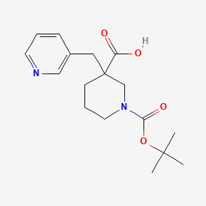 molecular formula C17H24N2O4 B1350521 1-[(Tert-butyl)oxycarbonyl]-3-pyridin-3-ylmethylpiperidine-3-carboxylic acid CAS No. 887344-18-5