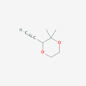 molecular formula C8H12O2 B13505228 3-Ethynyl-2,2-dimethyl-1,4-dioxane 