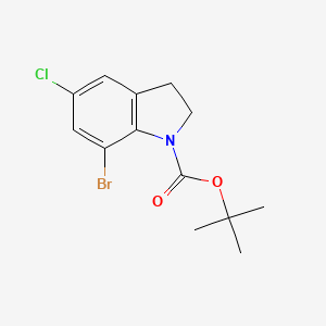 molecular formula C13H15BrClNO2 B13505298 tert-Butyl 7-bromo-5-chloroindoline-1-carboxylate 