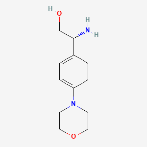 molecular formula C12H18N2O2 B13505312 (r)-2-Amino-2-(4-morpholinophenyl)ethan-1-ol 