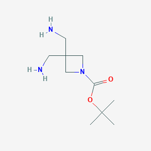 molecular formula C10H21N3O2 B13505350 Tert-butyl 3,3-bis(aminomethyl)azetidine-1-carboxylate 