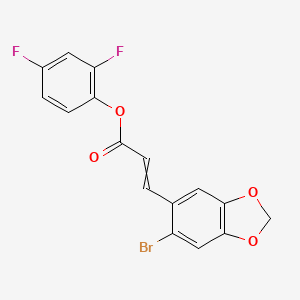 2,4-difluorophenyl (E)-3-(6-bromo-1,3-benzodioxol-5-yl)-2-propenoate
