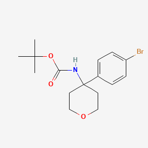 molecular formula C16H22BrNO3 B13505373 tert-butyl N-[4-(4-bromophenyl)oxan-4-yl]carbamate 