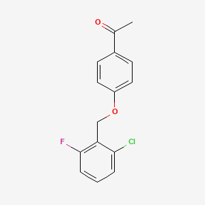 molecular formula C15H12ClFO2 B1350546 1-{4-[(2-Chloro-6-fluorobenzyl)oxy]phenyl}-1-ethanone CAS No. 306934-77-0