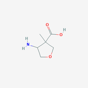 molecular formula C6H11NO3 B13505466 4-Amino-3-methyltetrahydrofuran-3-carboxylic acid 