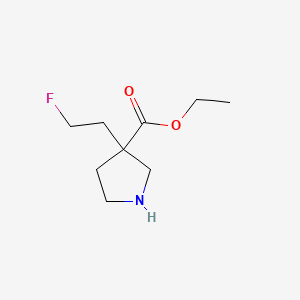 molecular formula C9H16FNO2 B13505498 Ethyl 3-(2-fluoroethyl)pyrrolidine-3-carboxylate 