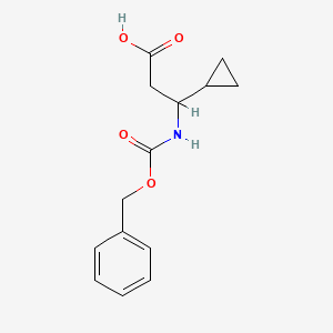 molecular formula C14H17NO4 B13505516 3-{[(Benzyloxy)carbonyl]amino}-3-cyclopropylpropanoic acid 