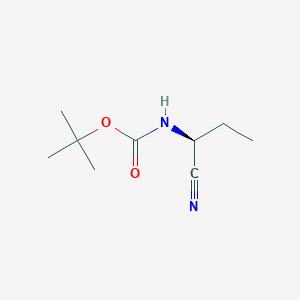molecular formula C9H16N2O2 B13505524 t-Butyl (S)-(1-cyanopropyl)carbamate 