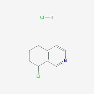 molecular formula C9H11Cl2N B13505543 8-Chloro-5,6,7,8-tetrahydroisoquinoline hydrochloride 