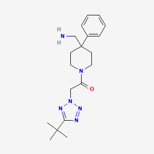 molecular formula C19H28N6O B13505577 1-[4-(aminomethyl)-4-phenylpiperidin-1-yl]-2-(5-tert-butyl-2H-1,2,3,4-tetrazol-2-yl)ethan-1-one 