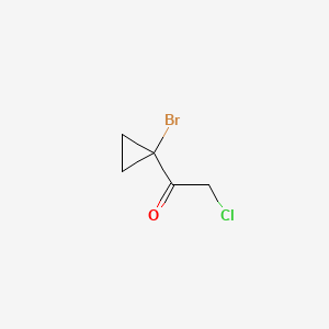 molecular formula C5H6BrClO B13505590 1-(1-Bromocyclopropyl)-2-chloroethan-1-one 