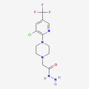 molecular formula C12H15ClF3N5O B1350562 2-(4-(3-Chloro-5-(trifluoromethyl)pyridin-2-yl)piperazin-1-yl)acetohydrazide CAS No. 338979-10-5