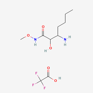 molecular formula C10H19F3N2O5 B13505679 3-amino-2-hydroxy-N-methoxyheptanamide, trifluoroacetic acid 