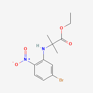 molecular formula C12H15BrN2O4 B13505705 Ethyl 2-[(5-bromo-2-nitrophenyl)amino]-2-methylpropanoate 