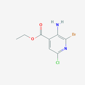 molecular formula C8H8BrClN2O2 B13505766 Ethyl 3-amino-2-bromo-6-chloroisonicotinate 