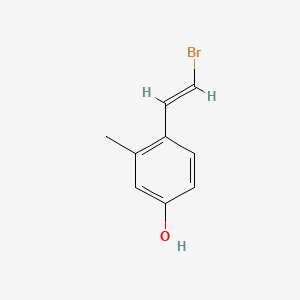 molecular formula C9H9BrO B13505772 4-(2-Bromoethenyl)-3-methylphenol 