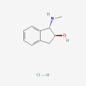 molecular formula C10H14ClNO B13505796 rac-(1R,2R)-1-(methylamino)-2,3-dihydro-1H-inden-2-ol hydrochloride, trans 