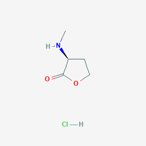 molecular formula C5H10ClNO2 B13505868 (3S)-3-(methylamino)oxolan-2-one hydrochloride 