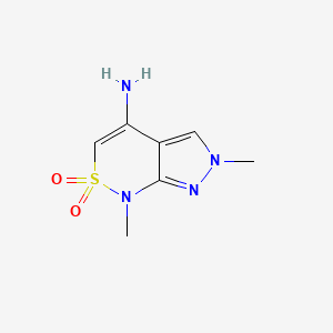 molecular formula C7H10N4O2S B13505874 4-amino-1,6-dimethyl-1H,6H-2lambda6-pyrazolo[3,4-c][1,2]thiazine-2,2-dione 