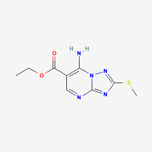 molecular formula C9H11N5O2S B1350588 Ethyl 7-Amino-2-(methylthio)[1,2,4]triazolo[1,5-a]pyrimidine-6-carboxylate CAS No. 90559-98-1