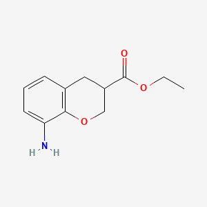 molecular formula C12H15NO3 B13505893 Ethyl 8-aminochromane-3-carboxylate 