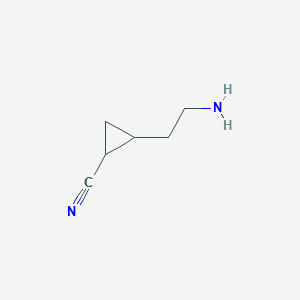 molecular formula C6H10N2 B13505922 2-(2-Aminoethyl)cyclopropane-1-carbonitrile 