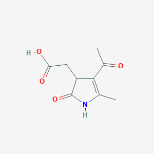 molecular formula C9H11NO4 B1350594 (4-acetyl-5-methyl-2-oxo-2,3-dihydro-1H-pyrrol-3-yl)acetic acid CAS No. 33492-33-0