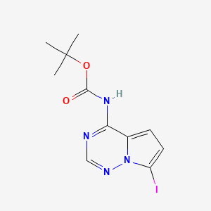 molecular formula C11H13IN4O2 B13505984 tert-butyl N-{7-iodopyrrolo[2,1-f][1,2,4]triazin-4-yl}carbamate 