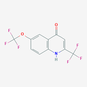 molecular formula C11H5F6NO2 B1350599 4-Hydroxy-6-(trifluoromethoxy)-2-(trifluoromethyl)quinoline CAS No. 125647-79-2