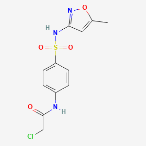 molecular formula C12H12ClN3O4S B1350619 2-氯-N-{4-[(5-甲基-1,2-恶唑-3-基)磺酰基]苯基}乙酰胺 CAS No. 156324-47-9